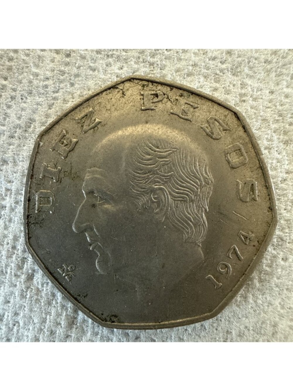 1977 Mexico Mexican Diez 10 Ten Pesos Beautiful Actual Coin TC364* - Picture 1 of 2